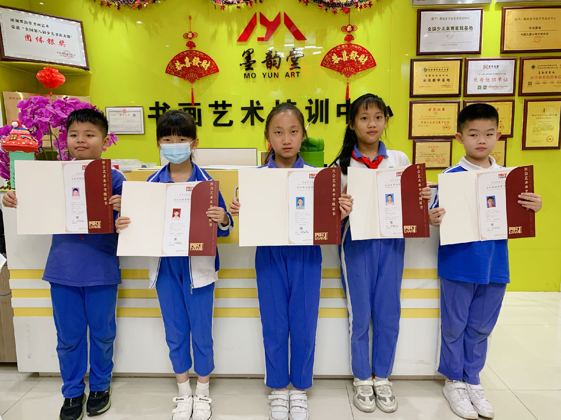 恭喜蓝颜gtv的宝贝们在2020年举行的美术书法考级中取得优异成绩